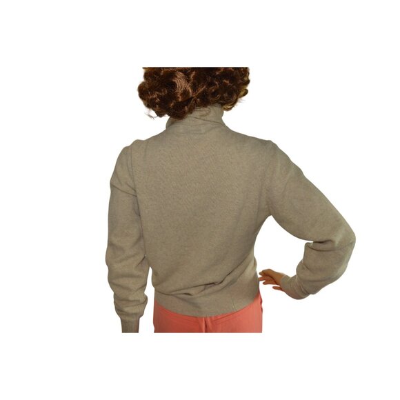 Vintage 90s Evan Picone Beige Lambswool Angora Turtle Neck Sweater Size Large - Picture 9 of 11